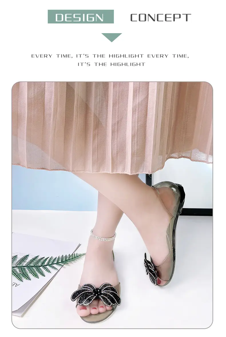 Temu One-Piece Dropshipping New Women's Shoes Peep-Toe Shoes Transparent Rhinestone Crystal Shoes Comfortable Casual Flat Shoes — feature 6