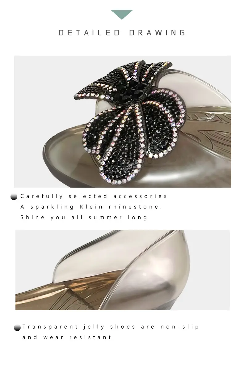 Temu One-Piece Dropshipping New Women's Shoes Peep-Toe Shoes Transparent Rhinestone Crystal Shoes Comfortable Casual Flat Shoes — feature 9