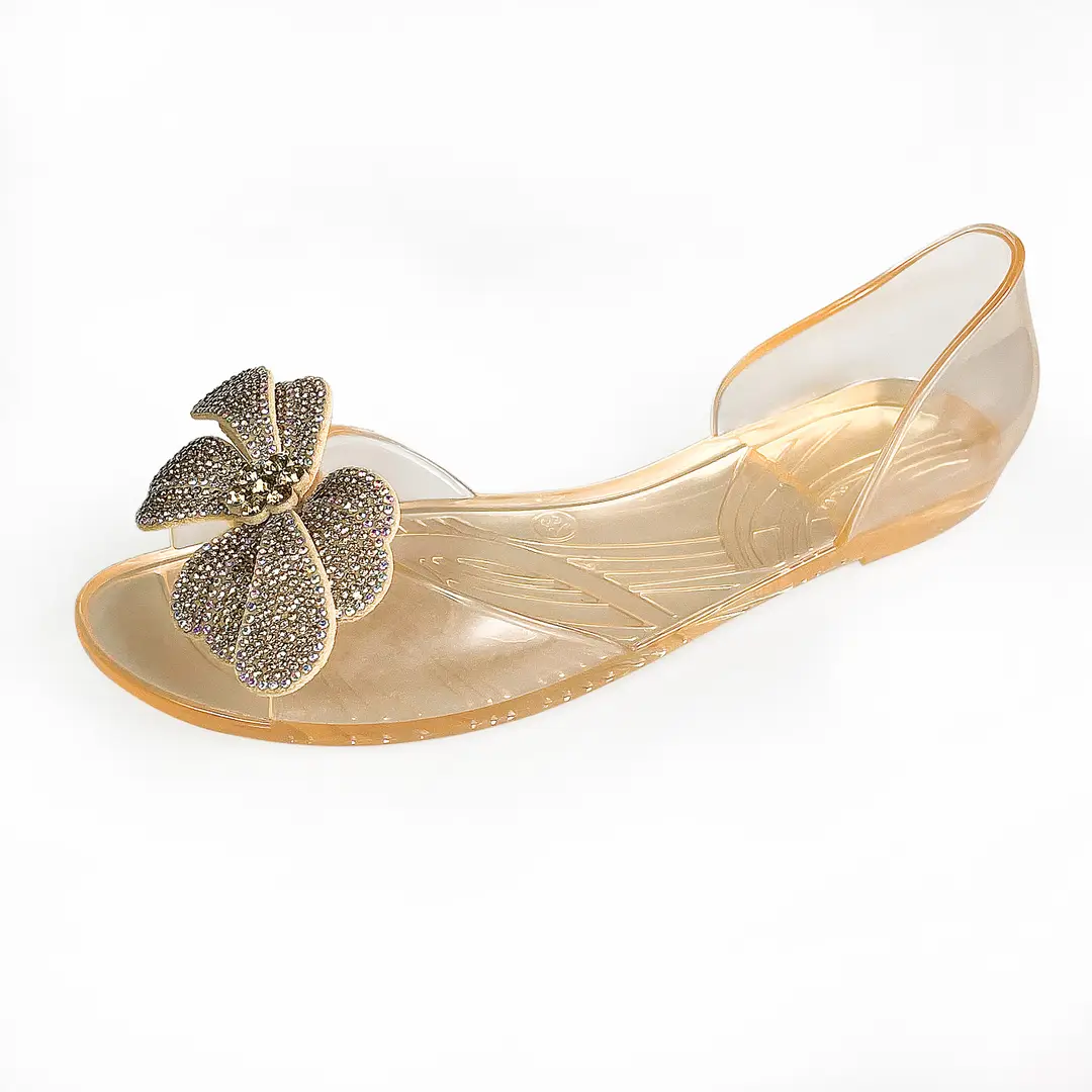 Temu One-Piece Dropshipping New Women's Shoes Peep-Toe Shoes Transparent Rhinestone Crystal Shoes Comfortable Casual Flat Shoes - Image 2