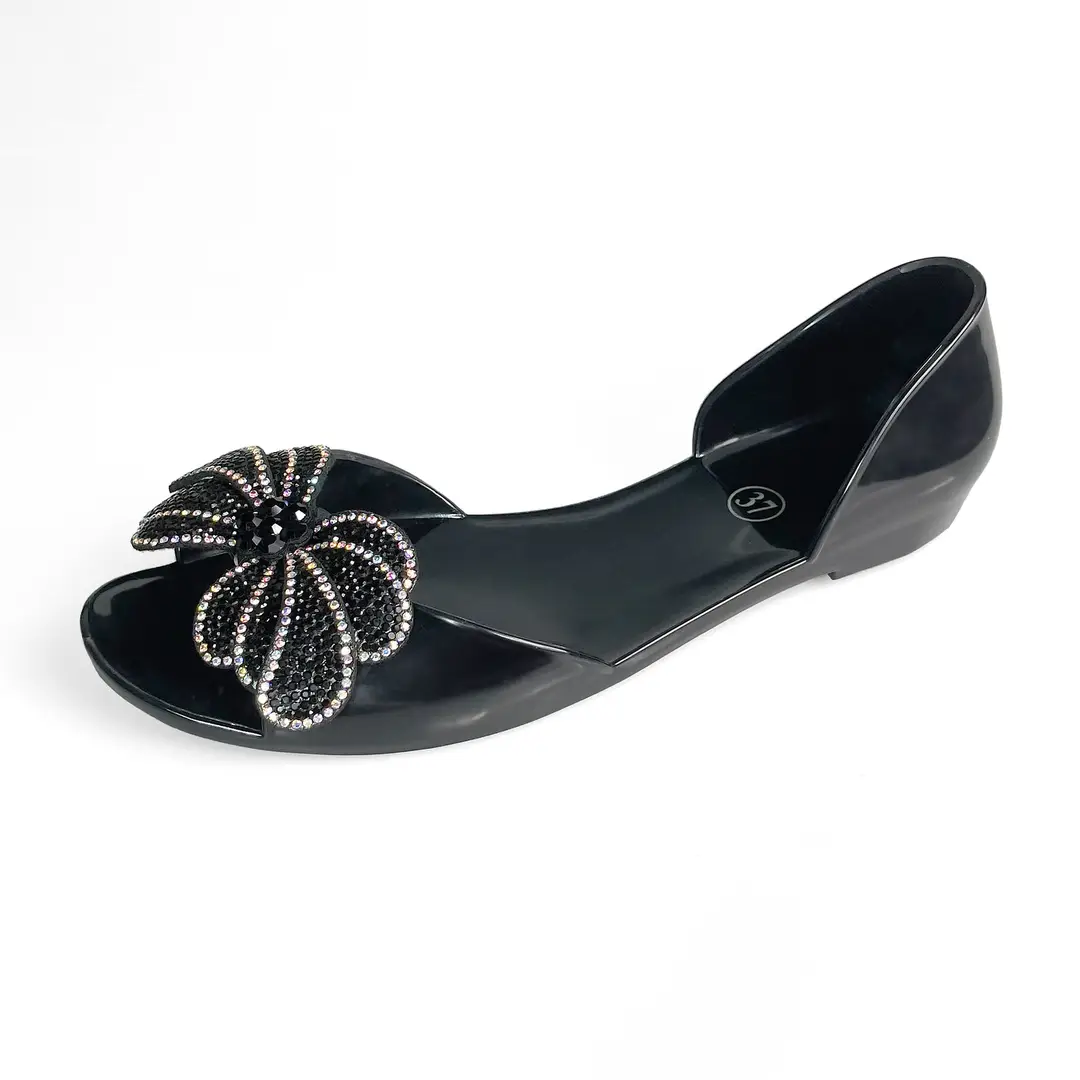 Temu One-Piece Dropshipping New Women's Shoes Peep-Toe Shoes Transparent Rhinestone Crystal Shoes Comfortable Casual Flat Shoes - Image 3