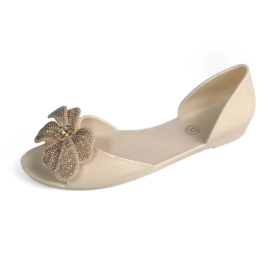 Temu One-Piece Dropshipping New Women's Shoes Peep-Toe Shoes Transparent Rhinestone Crystal Shoes Comfortable Casual Flat Shoes - Image 4