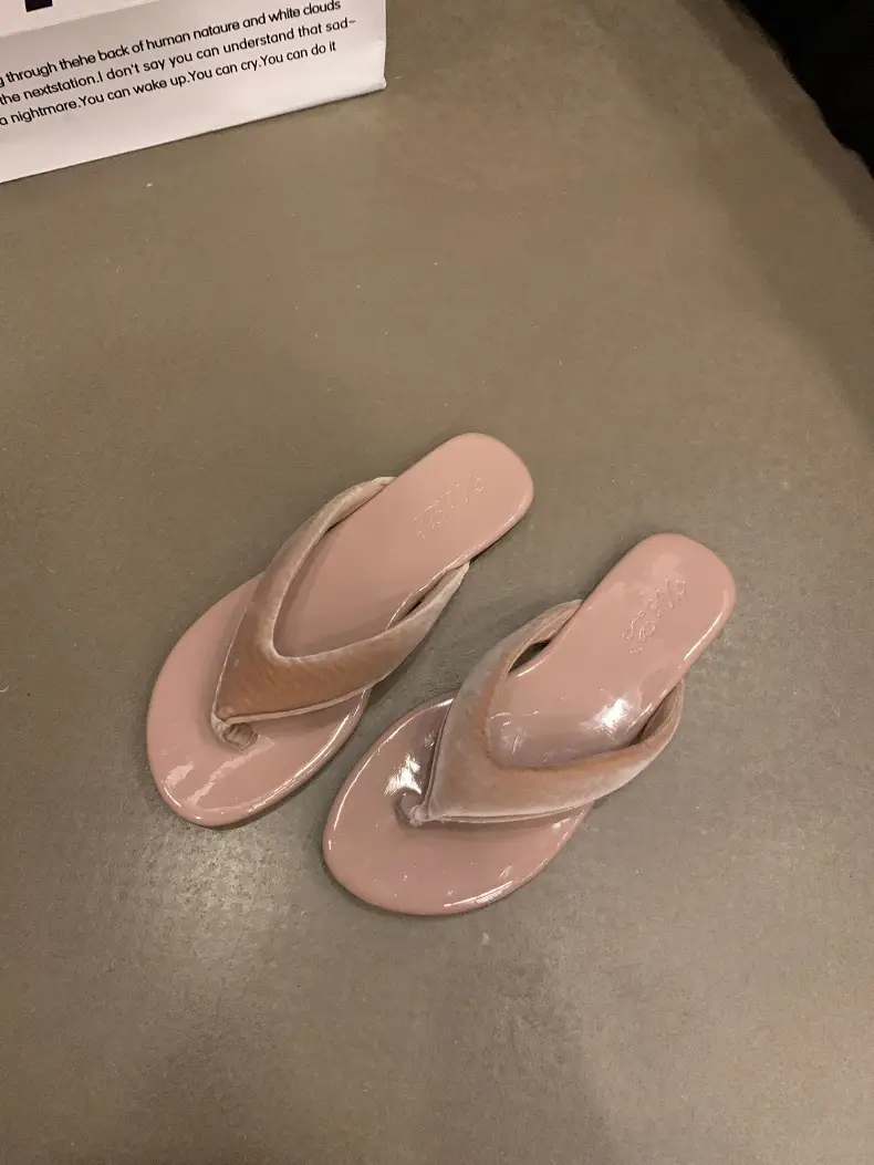 Women's Leopard Print Silver Flip Flops Summer — feature 23