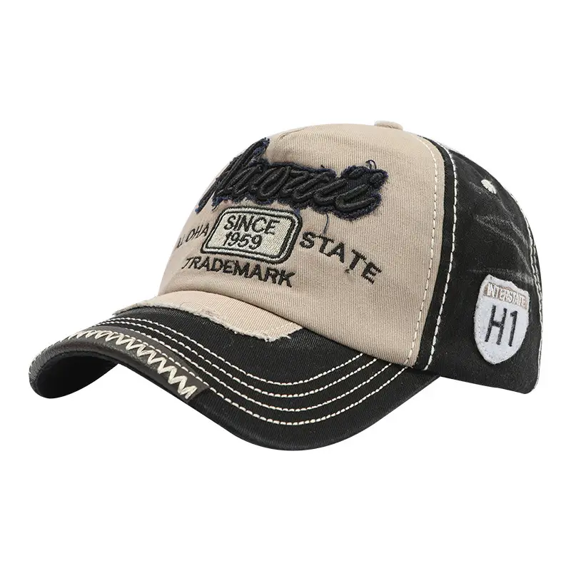 American Retro Baseball Cap Red Black H1 Style