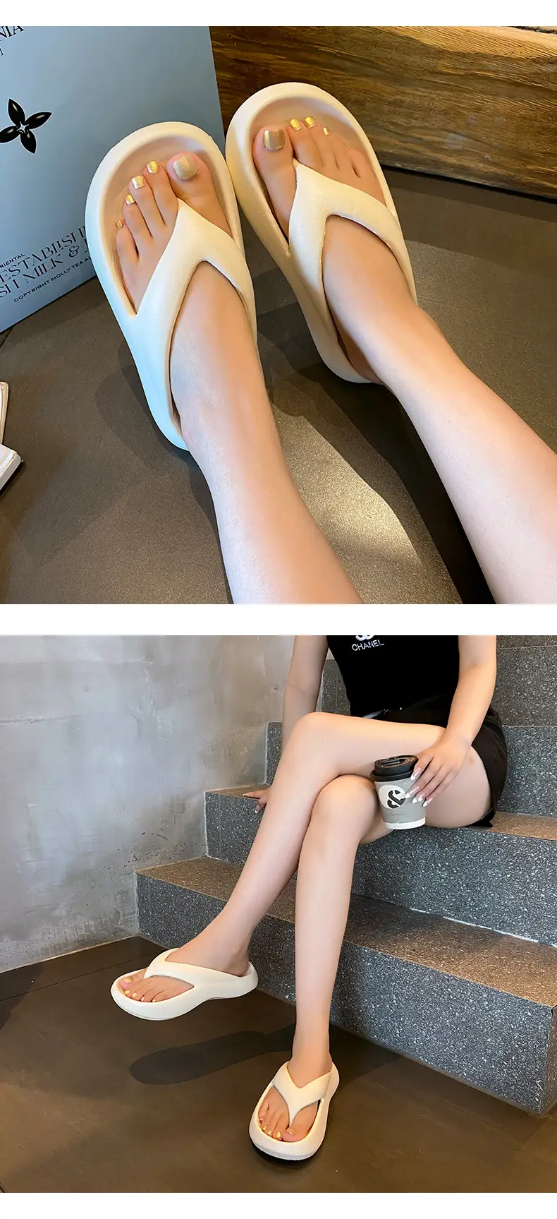 Flip-flops Women's Wholesale Summer Indoor Home Leisure Beach Thick Bottom Sandals Outer Wear Increased Clip Foot Anti-slip — feature 21