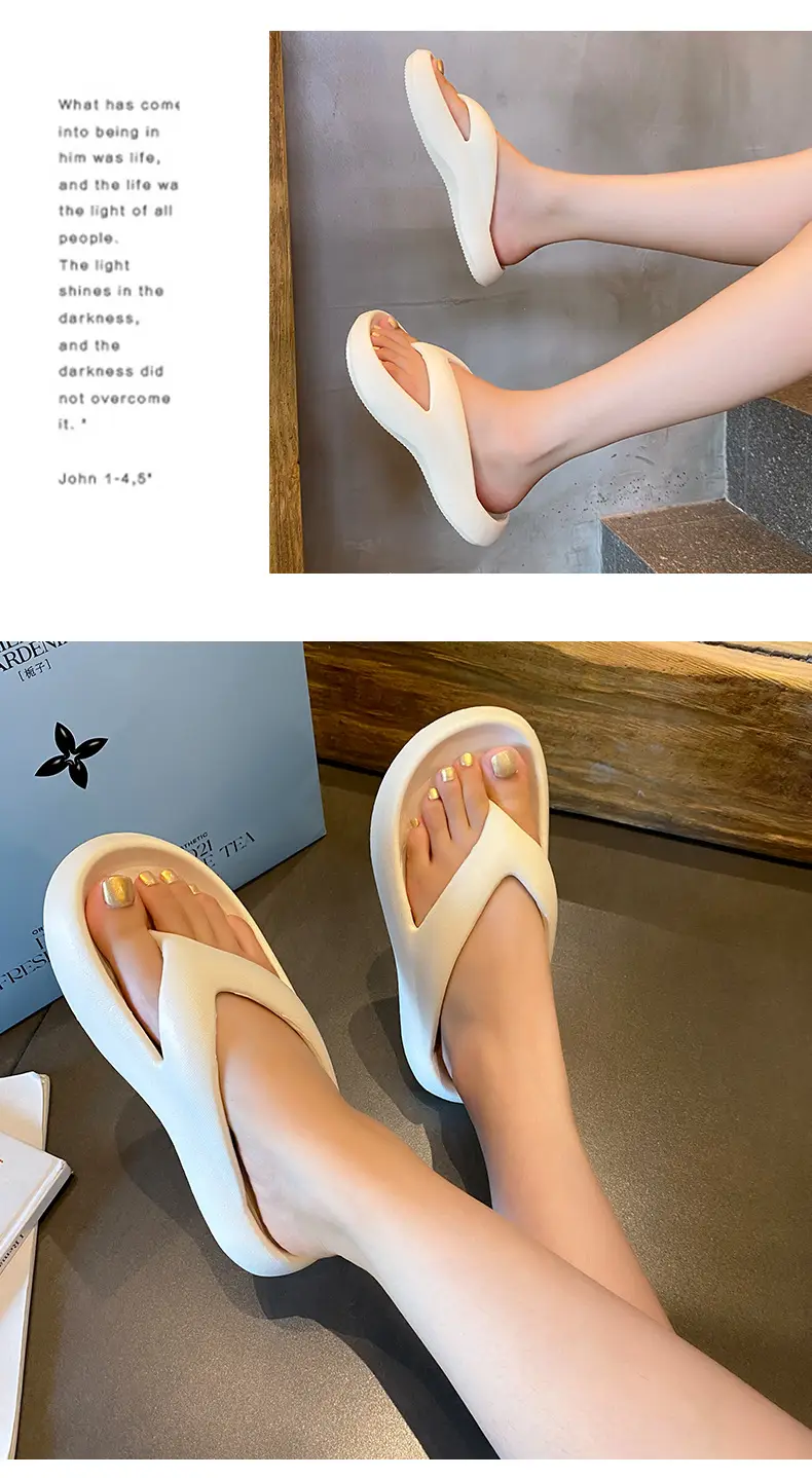 Flip-flops Women's Wholesale Summer Indoor Home Leisure Beach Thick Bottom Sandals Outer Wear Increased Clip Foot Anti-slip — feature 22
