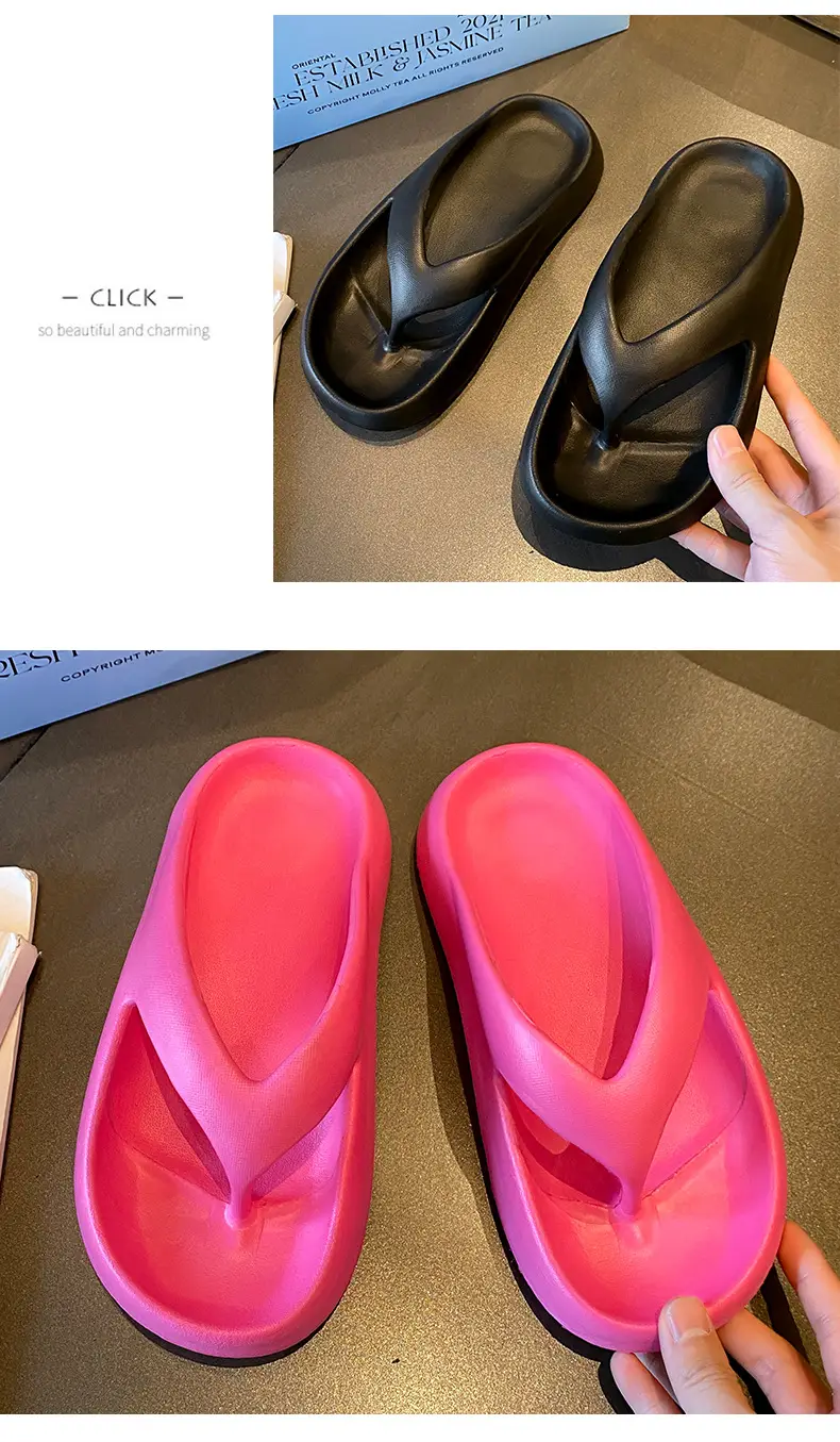 Flip-flops Women's Wholesale Summer Indoor Home Leisure Beach Thick Bottom Sandals Outer Wear Increased Clip Foot Anti-slip — feature 9