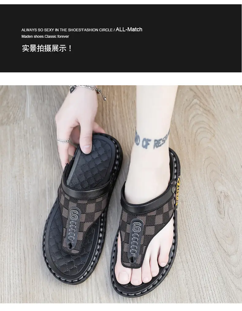 Flip-flops Men's Summer Outer Wear Driving Non-slip Vietnamese Dual-use Sandals Men's Sports and Leisure Beach Flip-flops — feature 10