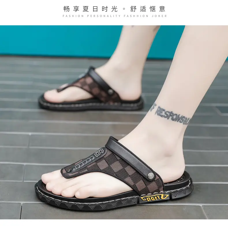Flip-flops Men's Summer Outer Wear Driving Non-slip Vietnamese Dual-use Sandals Men's Sports and Leisure Beach Flip-flops — feature 13