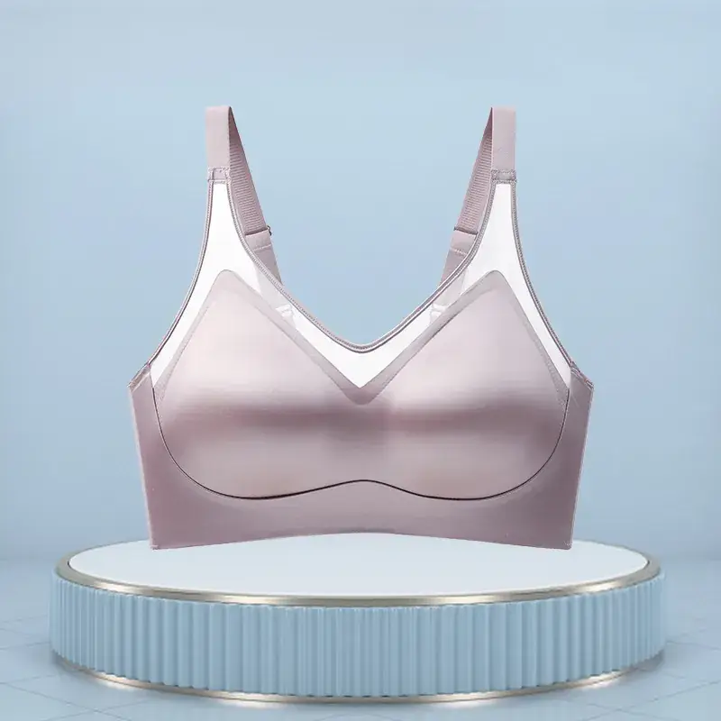Push-Up Mesh Satin No Trace Bra Underwear - Image 3