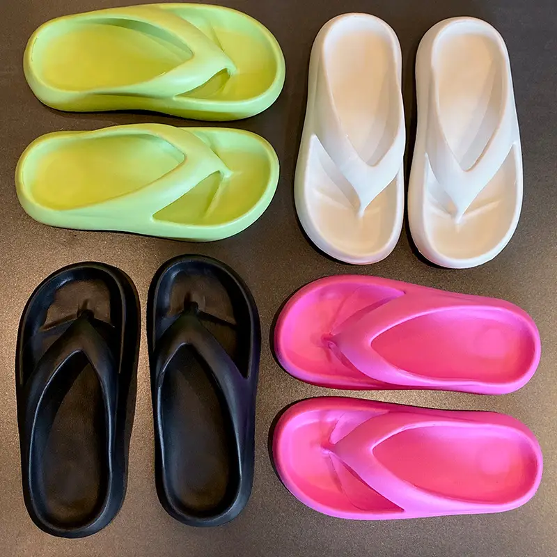 Flip-flops Women's Wholesale Summer Indoor Home Leisure Beach Thick Bottom Non-slip Slippers Wearing Heightening Clip-off Slippers