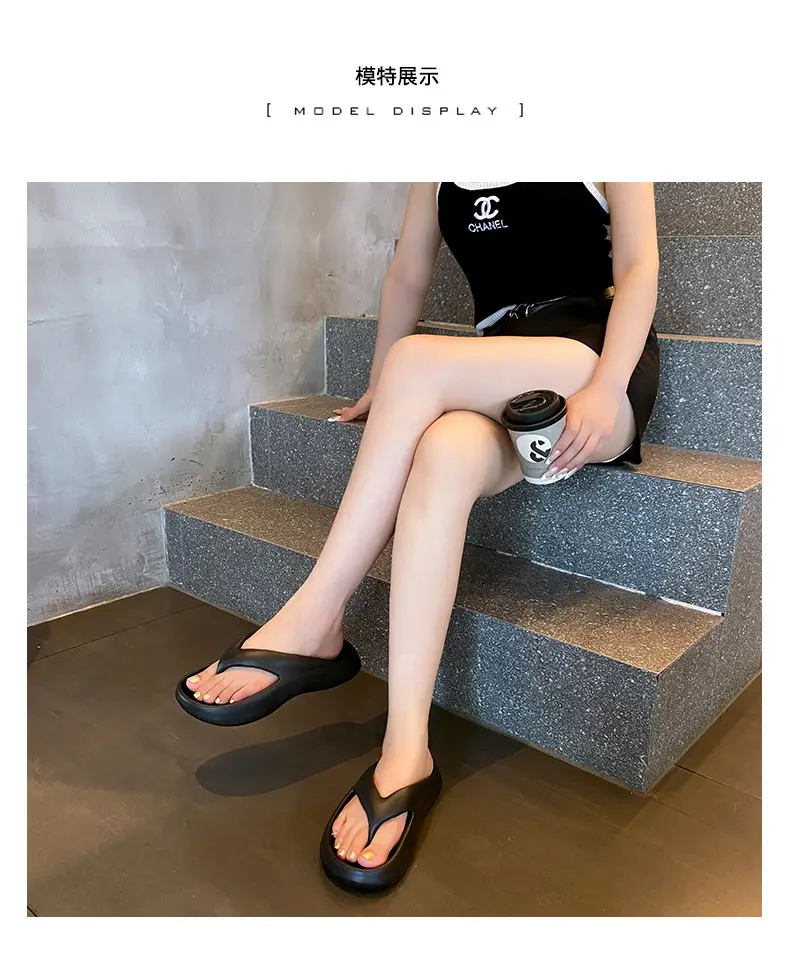 Flip-flops Women's Wholesale Summer Indoor Home Leisure Beach Thick Bottom Sandals Outer Wear Increased Clip Foot Anti-slip — feature 13