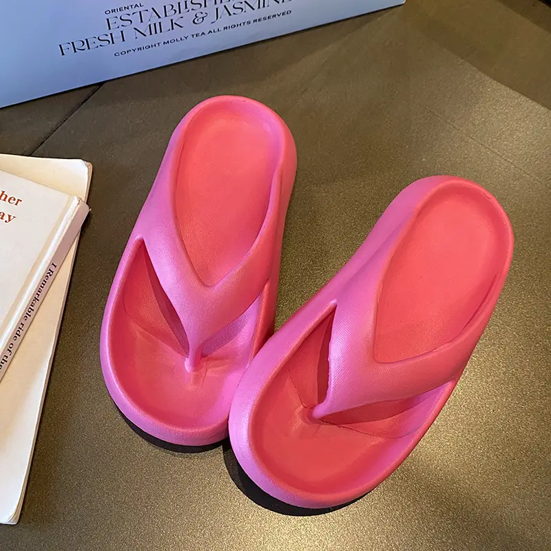 Flip-flops Women's Wholesale Summer Indoor Home Leisure Beach Thick Bottom Sandals Outer Wear Increased Clip Foot Anti-slip - Image 2