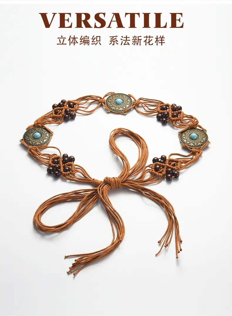 Bohemia Retro Belt Chain with Turquoise Stones — feature 36