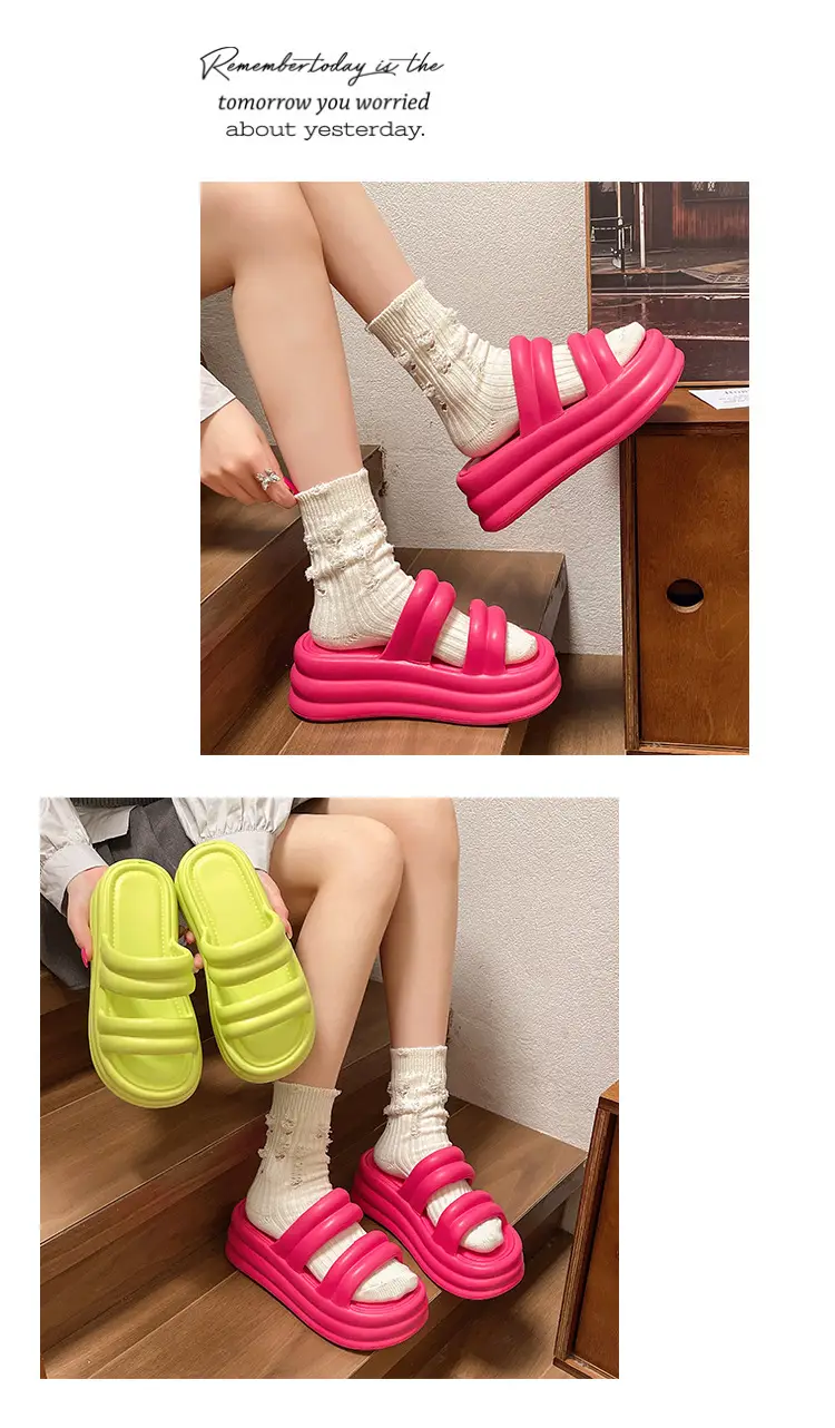 Women White Thick Slide Sandals Summer 2023 — feature 10