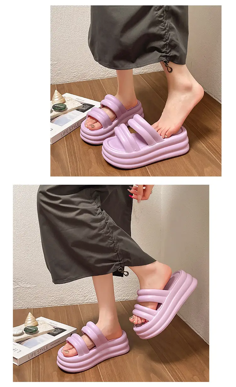 Women White Thick Slide Sandals Summer 2023 — feature 11
