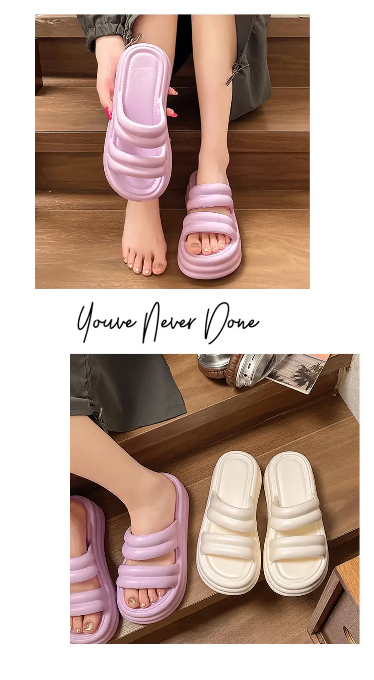 Women White Thick Slide Sandals Summer 2023 — feature 12