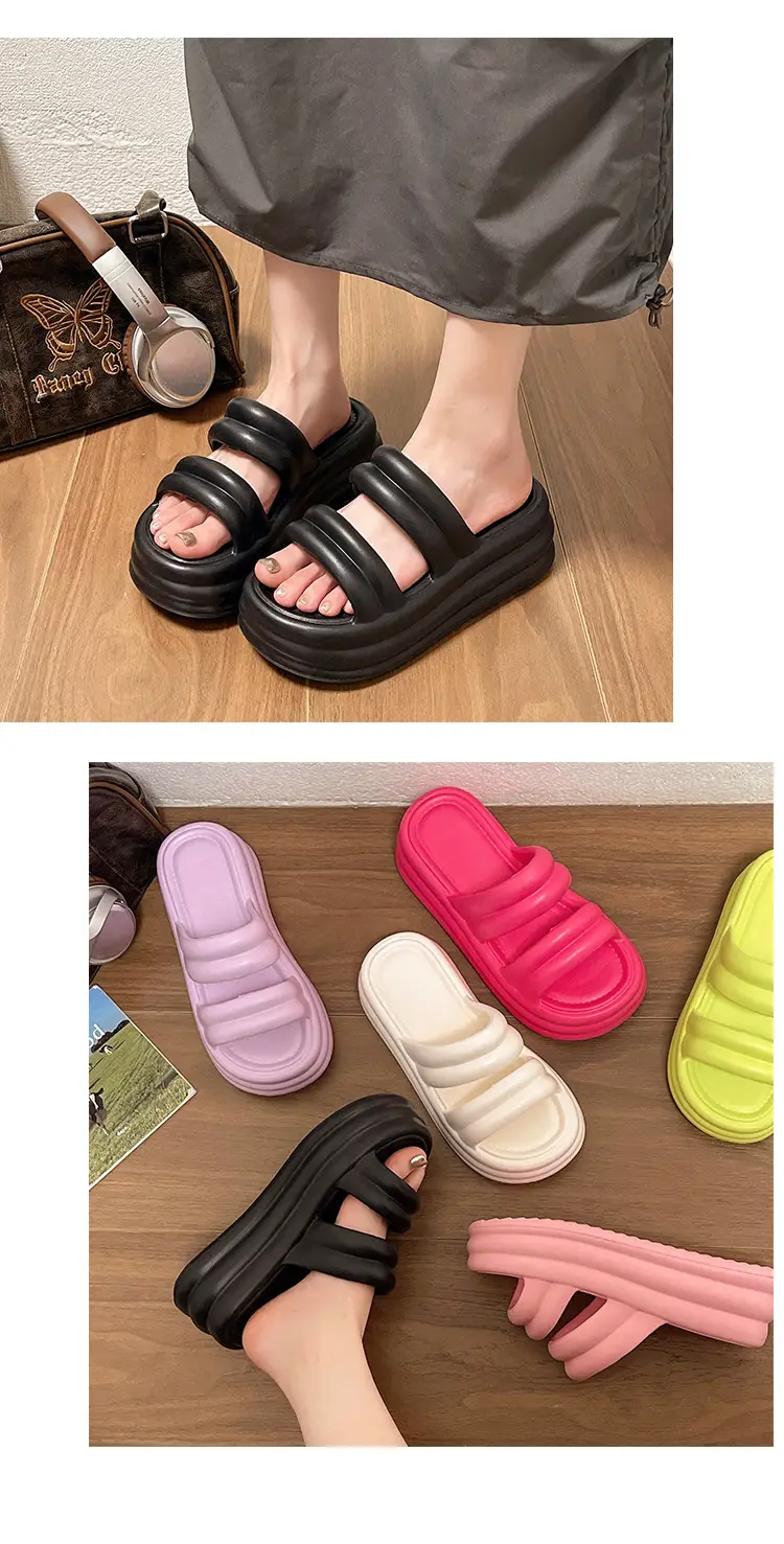 Women White Thick Slide Sandals Summer 2023 — feature 14