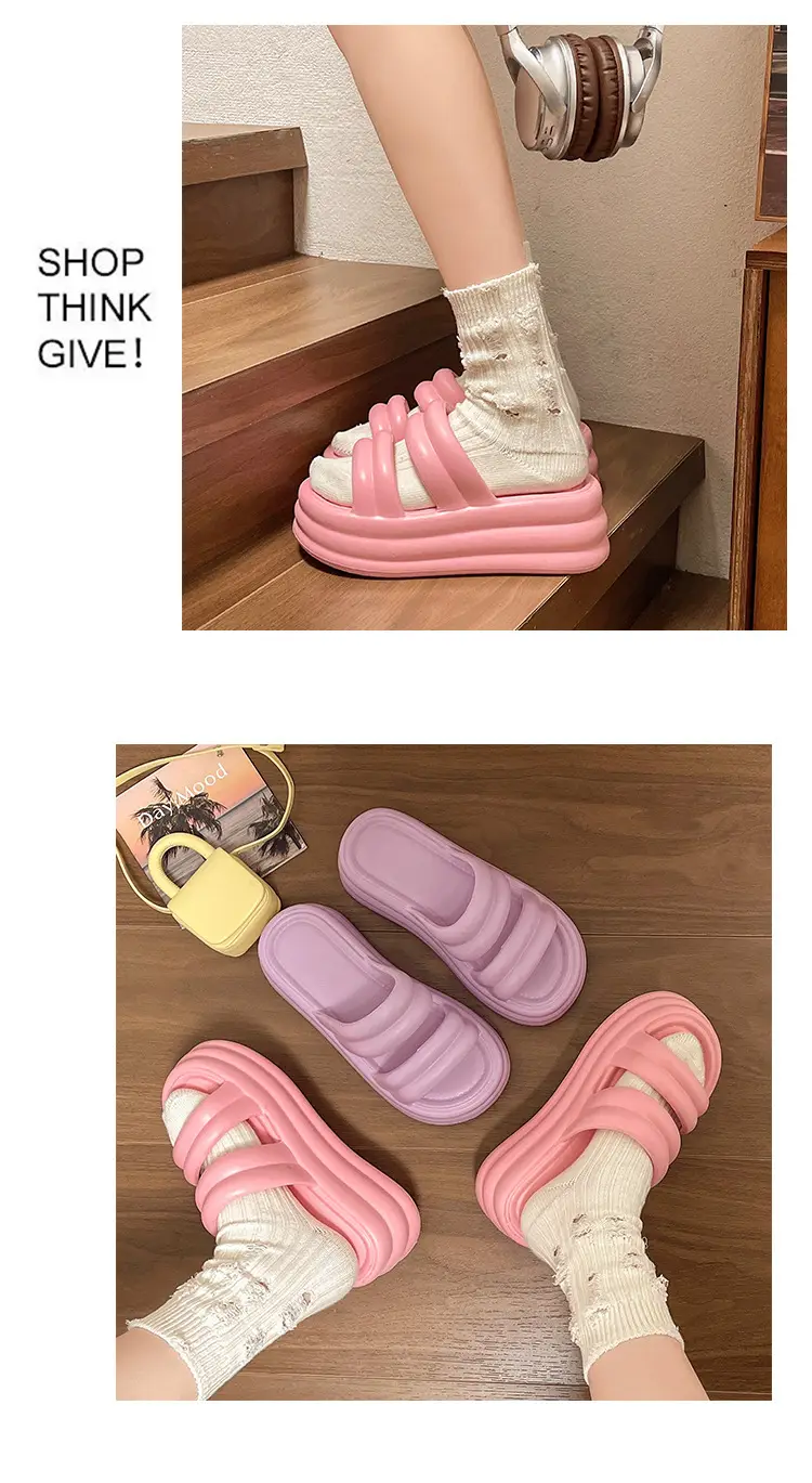 Women White Thick Slide Sandals Summer 2023 — feature 6