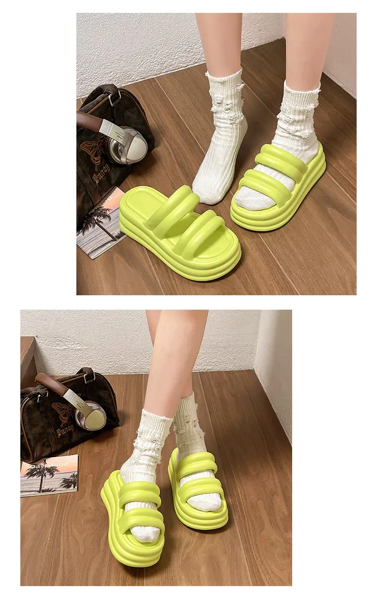 Women White Thick Slide Sandals Summer 2023 — feature 7
