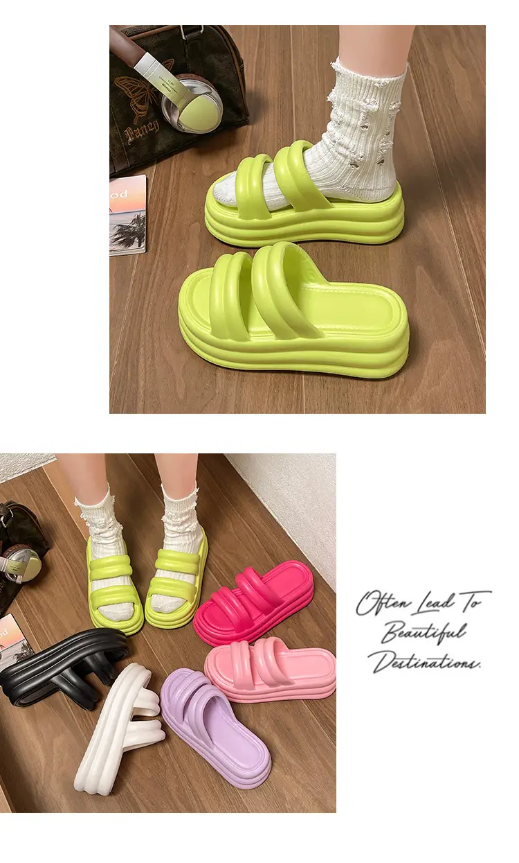 Women White Thick Slide Sandals Summer 2023 — feature 8