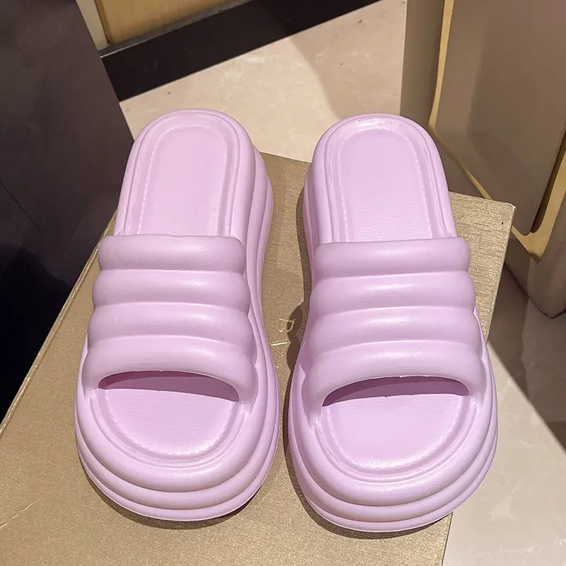 Women White Thick Slide Sandals Summer 2023 - Image 11