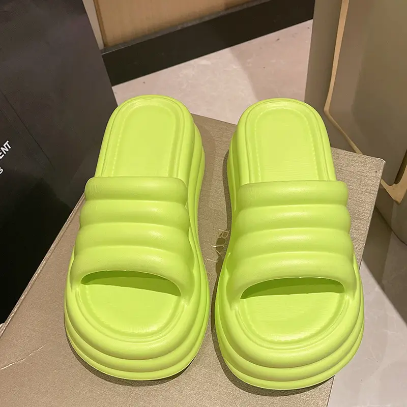 Women White Thick Slide Sandals Summer 2023 - Image 12