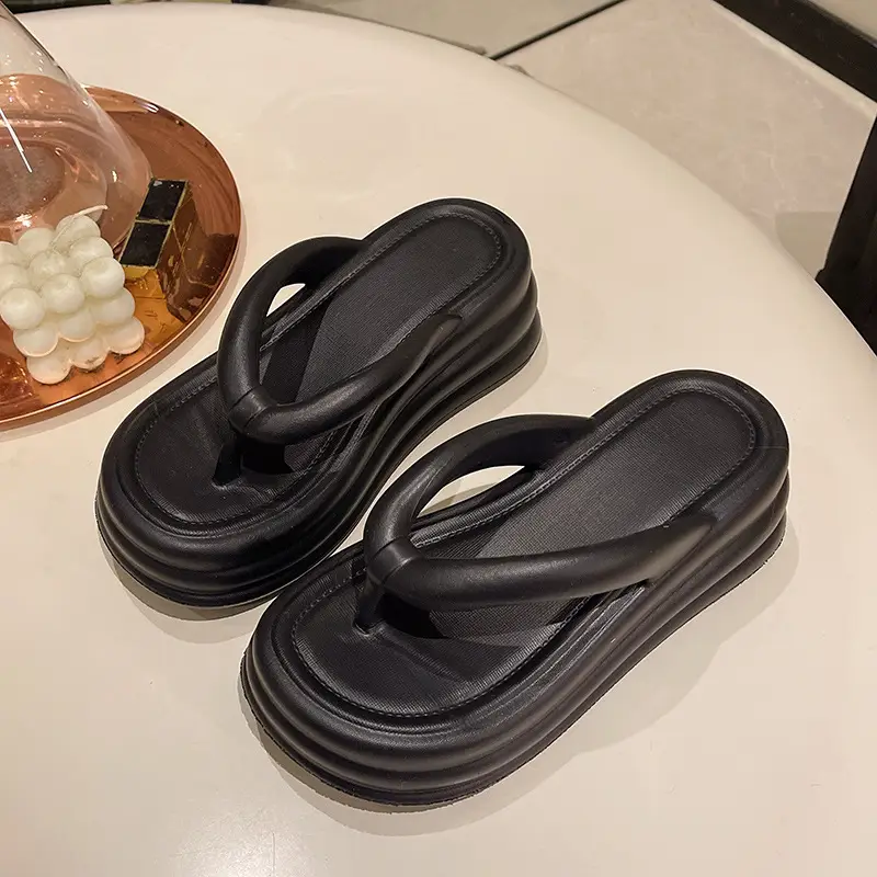 Women White Thick Slide Sandals Summer 2023 - Image 14