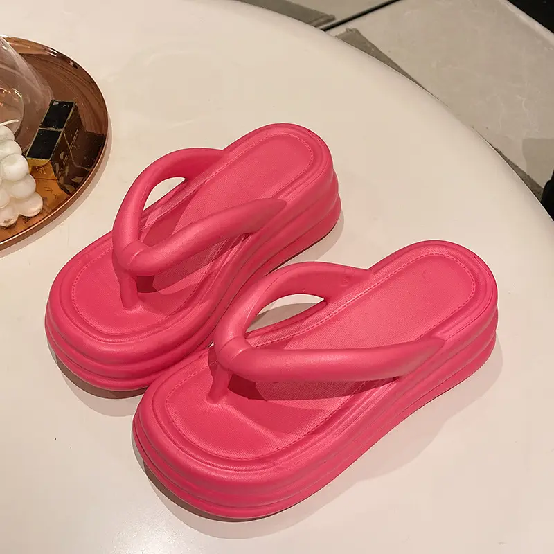Women White Thick Slide Sandals Summer 2023 - Image 16