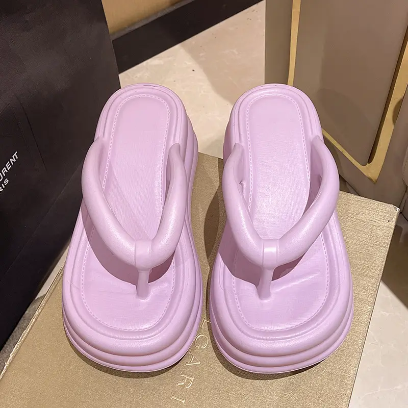 Women White Thick Slide Sandals Summer 2023 - Image 17