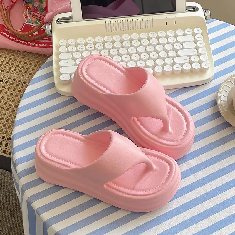 Women White Thick Slide Sandals Summer 2023 - Image 18