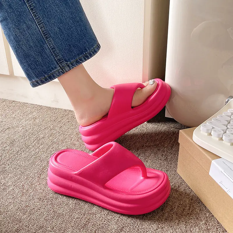 Women White Thick Slide Sandals Summer 2023 - Image 21