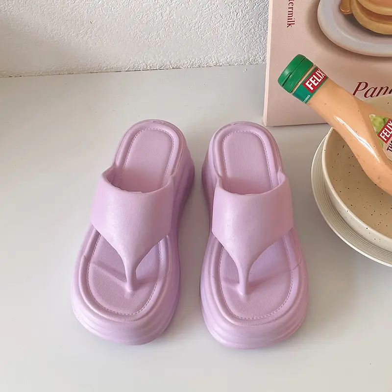 Women White Thick Slide Sandals Summer 2023 - Image 22