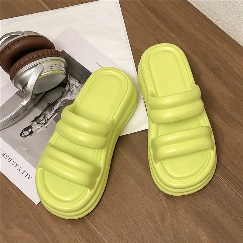 Women White Thick Slide Sandals Summer 2023 - Image 6