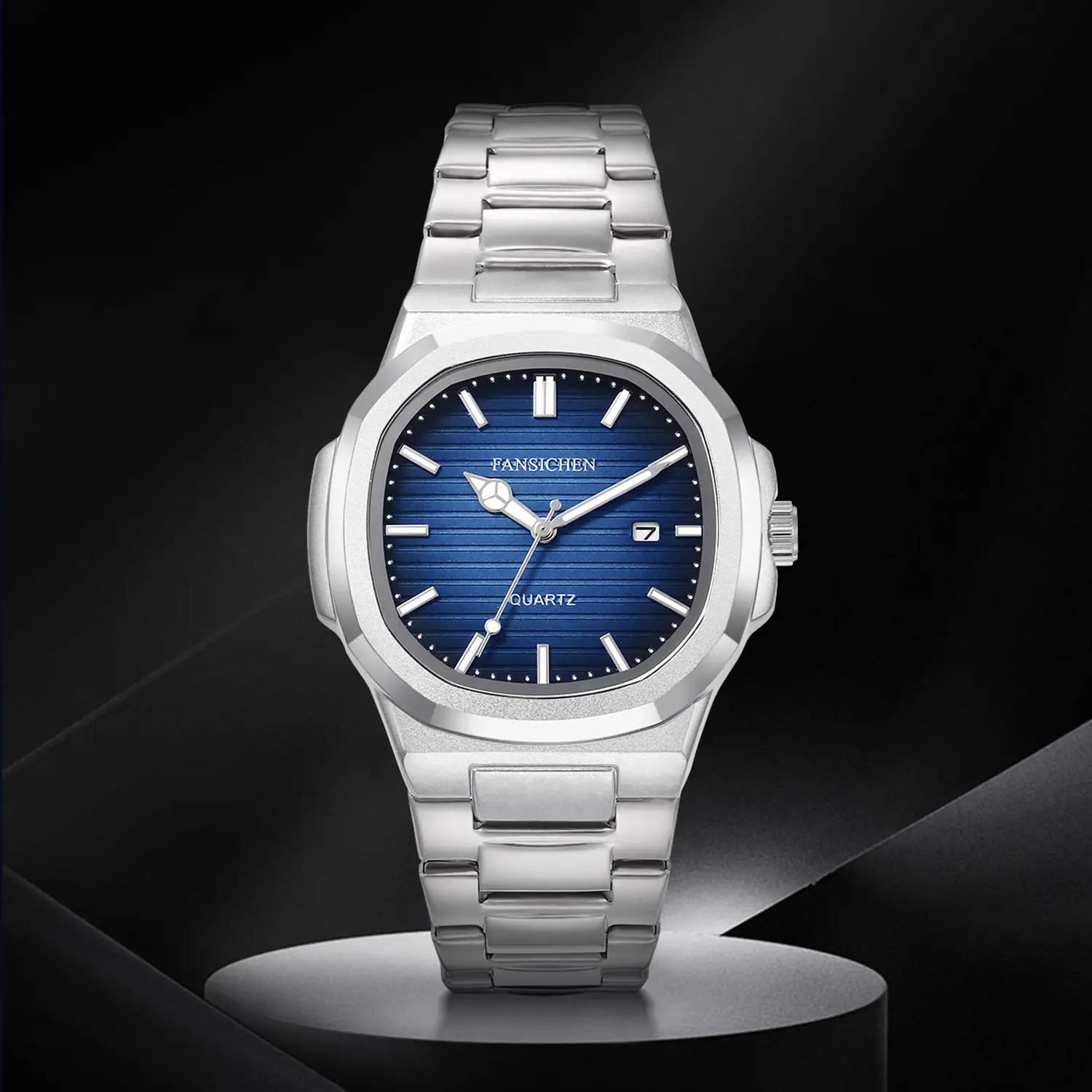 Nautilus Men's Quartz Watch Stainless Steel Large Dial - Image 2
