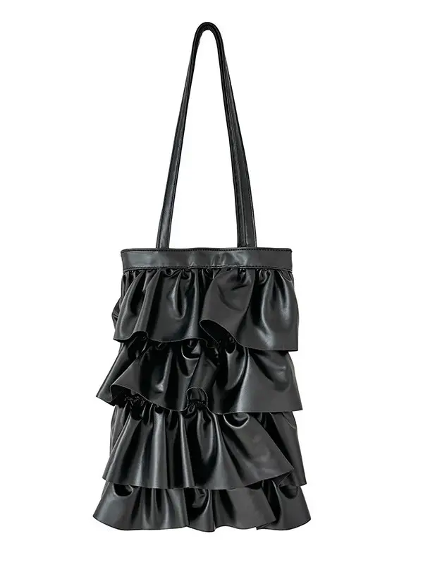 Silver Ruffled Shoulder Bag for Women 2023 - Image 6