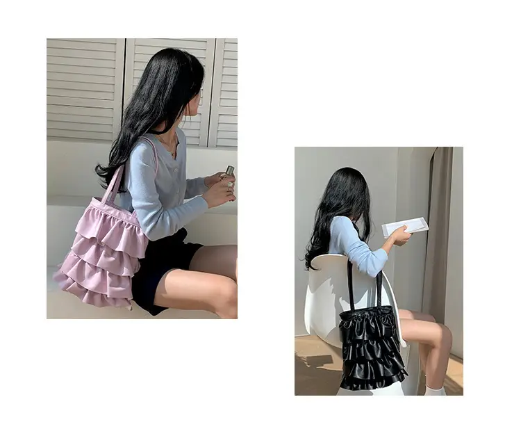 Silver Ruffled Shoulder Bag for Women 2023 — feature 10