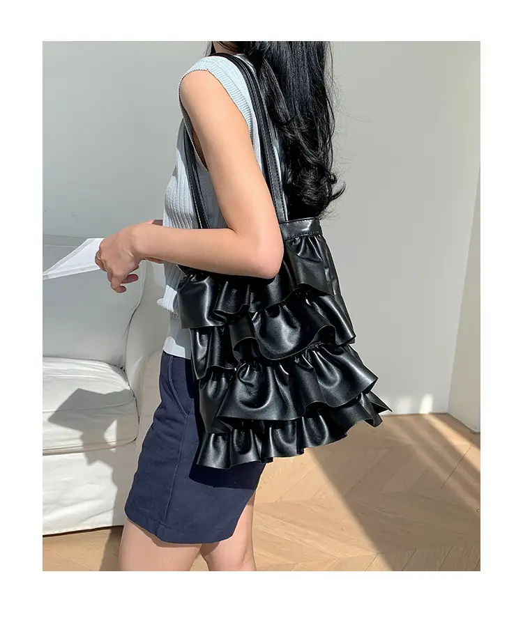 Silver Ruffled Shoulder Bag for Women 2023 — feature 14