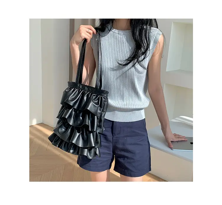 Silver Ruffled Shoulder Bag for Women 2023 — feature 19