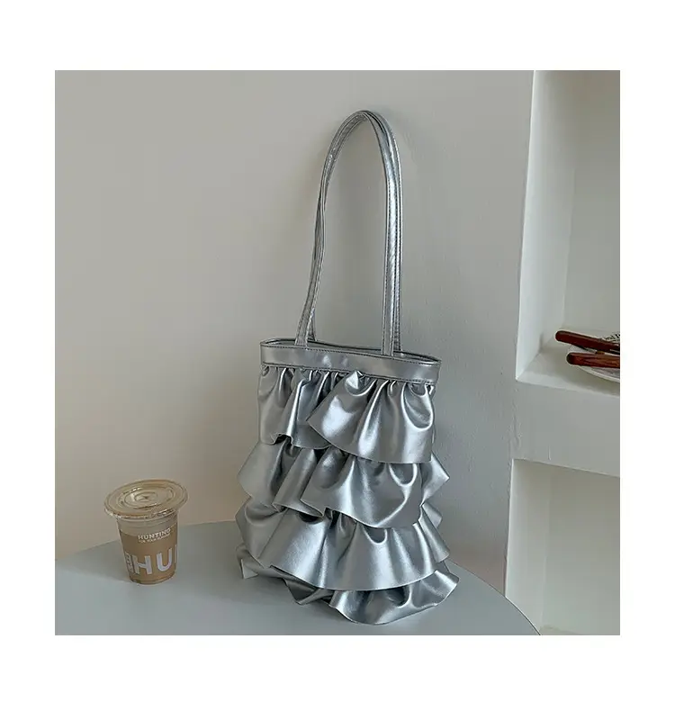 Silver Ruffled Shoulder Bag for Women 2023 — feature 28