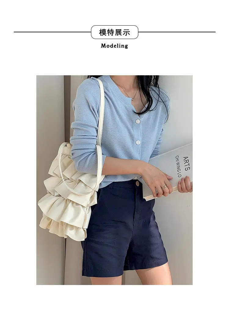 Silver Ruffled Shoulder Bag for Women 2023 — feature 9