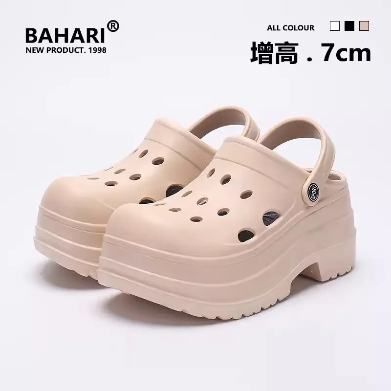 Women White Puff Hole Sandals Summer - Image 6