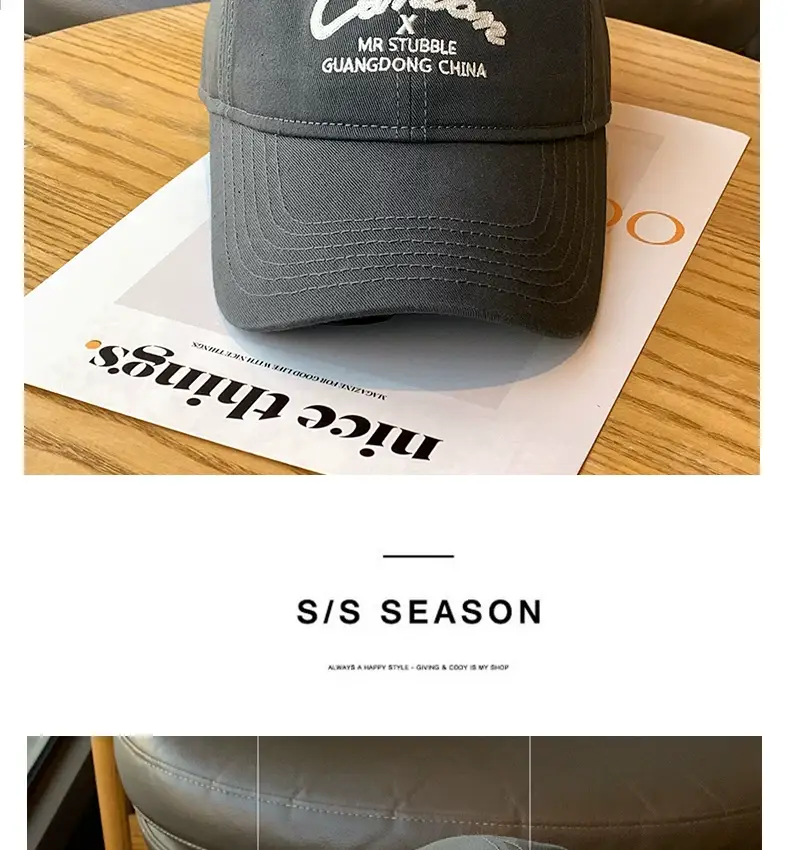 Men Black Logo Baseball Cap Wide Brim — feature 13