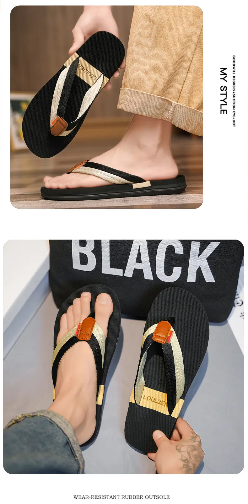 2024 Summer New Men's Flip Flops Fashion Slip-on Lazy Slippers Lightweight Beach Shoes Men's Factory Direct Sale — feature 10