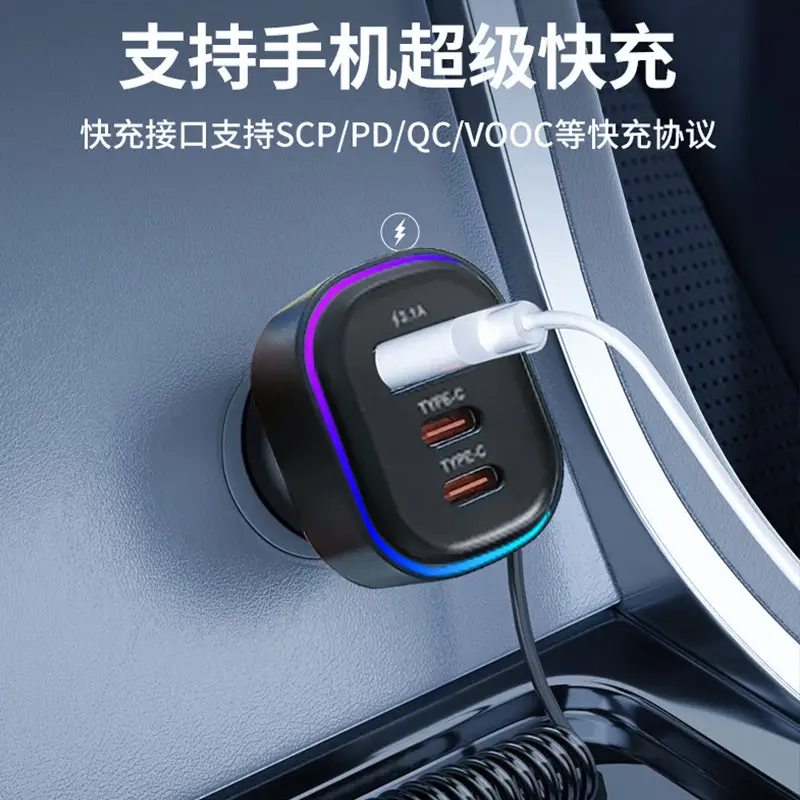 3-in-1 Car Phone Charger with USB-C & Lightning - Image 4