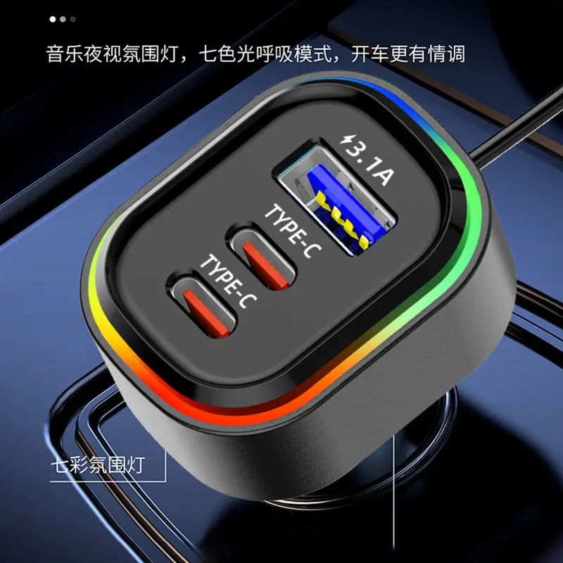 3-in-1 Car Phone Charger with USB-C & Lightning - Image 5