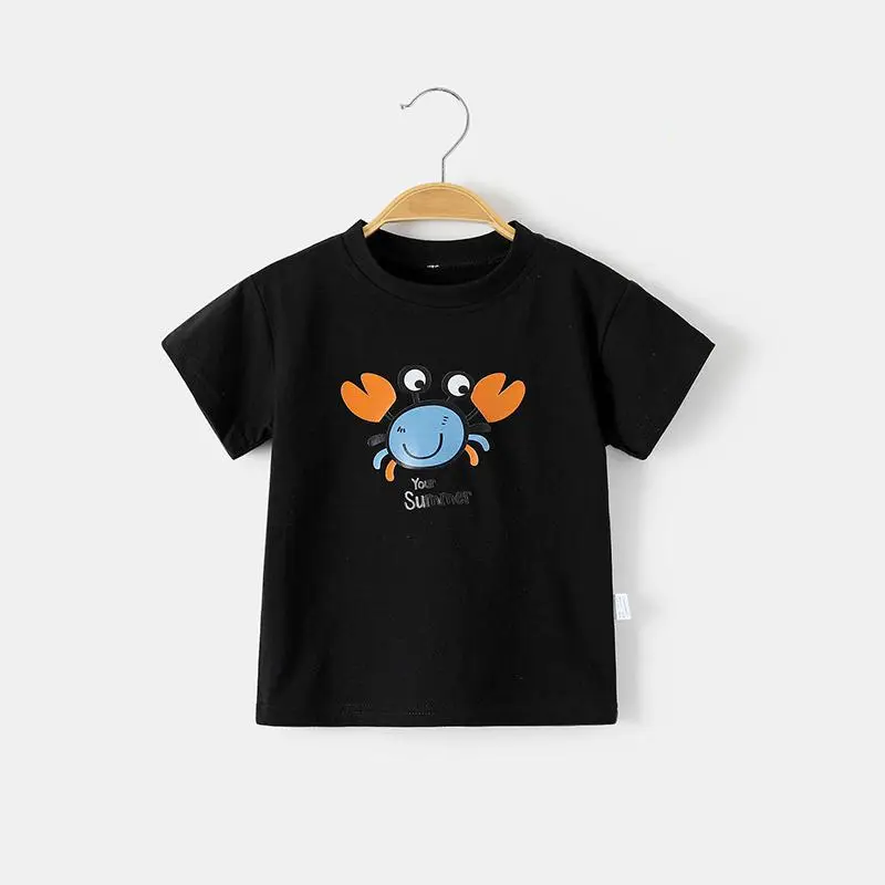 Boys Black Graphic T-Shirt 1 Year Old Cotton Summer - Image 10