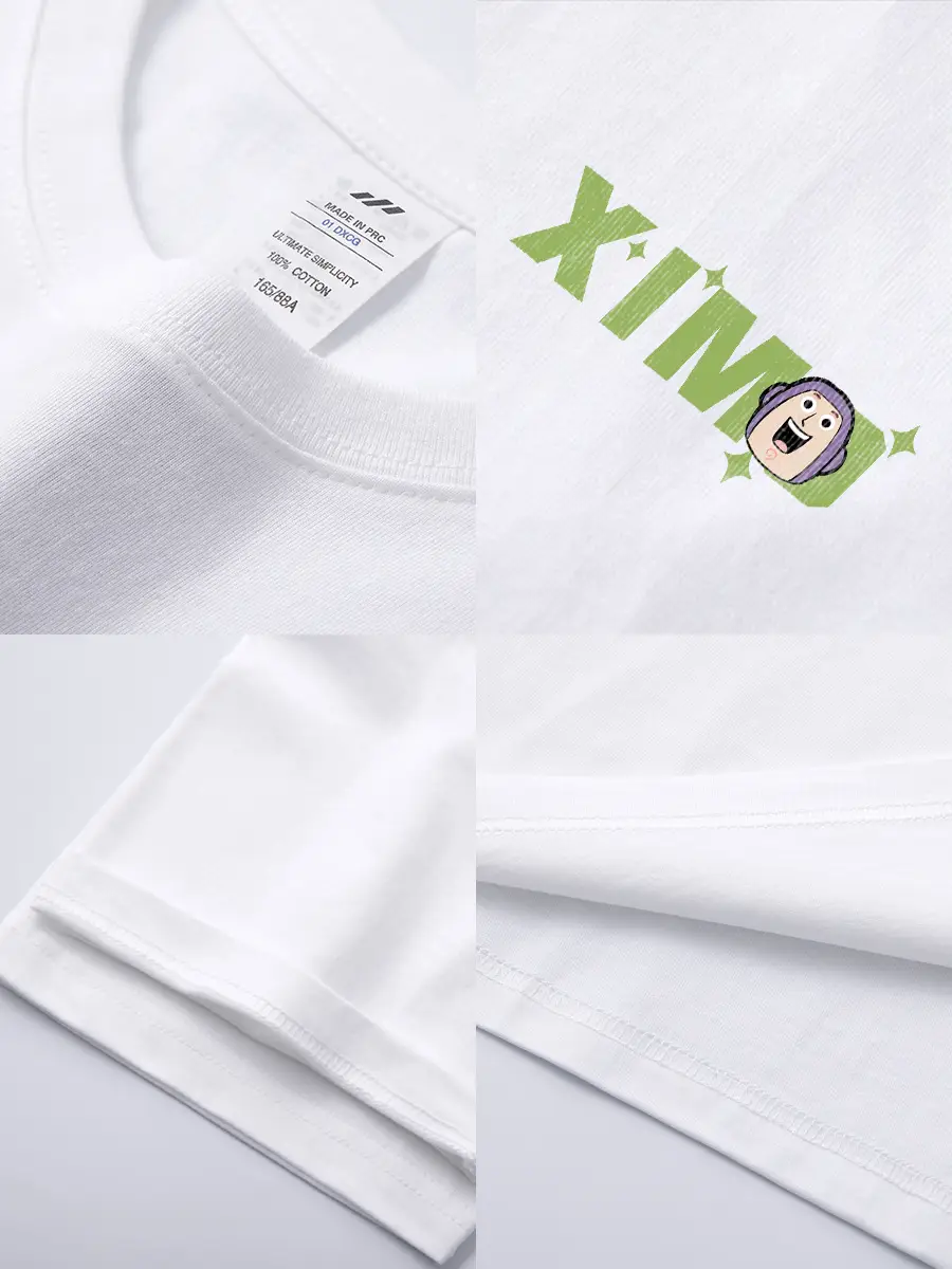 Men Printed Short Sleeve T-Shirt Grey 230g Cotton