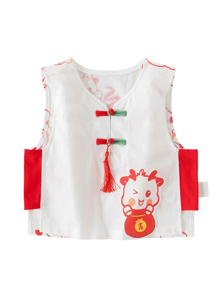Children's Vest Pure Cotton Boys National Style Sleeveless Summer Wear - Image 6