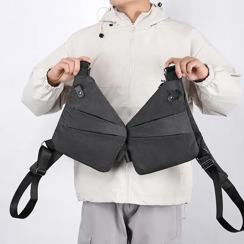 Pink Anti-Theft Crossbody Chest Bag for Men