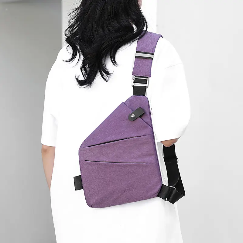 Pink Anti-Theft Crossbody Chest Bag for Men